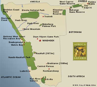 Map of Namibia